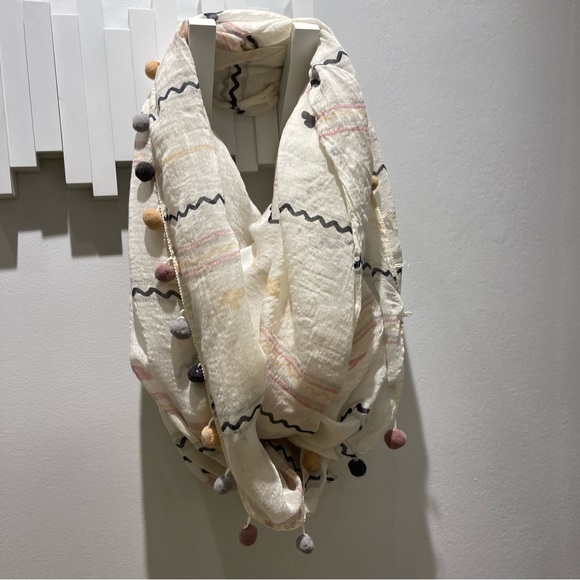 Ann Taylor Loft Pom Pom Infinity Scarf - Picture 8 of 12